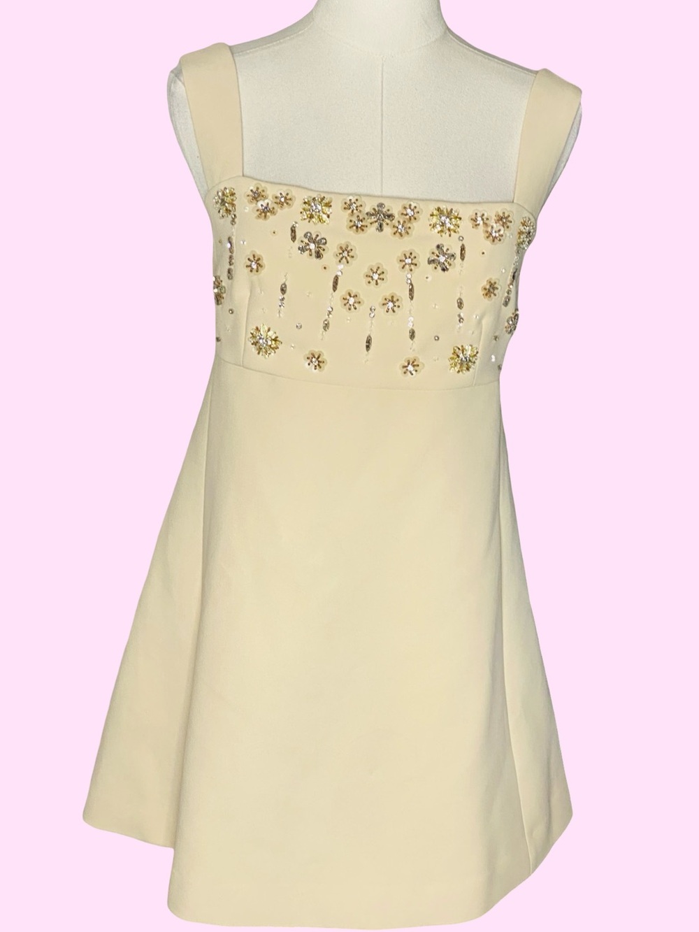 LDTJ Italy Beaded Gem Embellished Mini Dress Ivory Cream Size M
Coquette - Picture 7 of 10